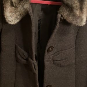 Girls ROTHSCHILD  Coat Faux Fur Trim Size 6X